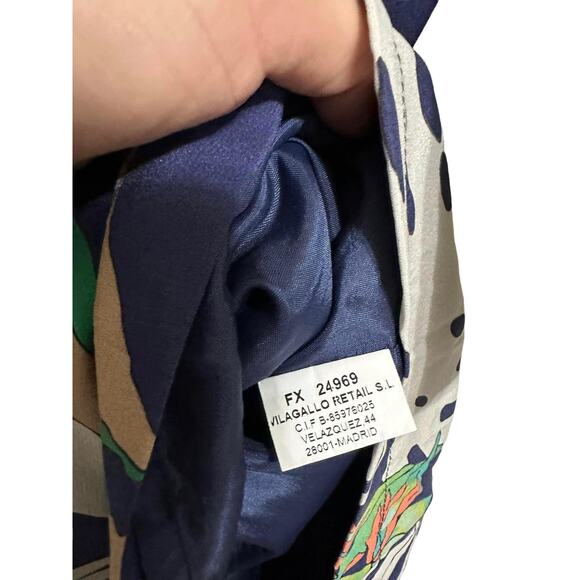 Vilagallo Womens Silk Floral Print 3/4 Sleeve Boho Shift Dress Casual Size 36 - Picture 8 of 9